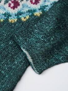 SHEIN LUNE Suéter de punto de manga larga y cuello redondo para mujer talla grande, para invierno