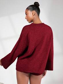 SHEIN BASICS Cárdigan de mujer de unicolor con bolsillos, informal para otoño/invierno