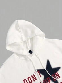 Manfinity Roghcode Men's Hoodie Sweatshirt And Sweatpants With Slogan & Star Print, Casual Set - Multicolor - View 3