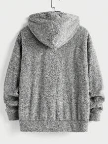 Manfinity VCAY 2 件男士针织宽松落肩连帽休闲外套和裤子套装，适合通勤和日常穿着，适合万圣节