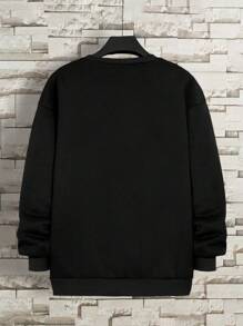 Manfinity Men's Thanksgiving Slogan Printed Fall Sweatshirt - Black - View 2