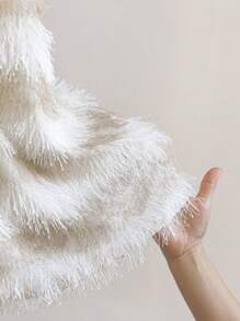 Soleia Kvinnors semester Khaki & Ljus Aprikos Randig Tofs V-ringad Spaghetti Strap A-Line Mini Festklänning, Höst/Vinter - Multifärgad - Visa 8