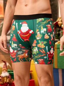 Notgurli 4pcs Men's Christmas Candy Print Boxer Briefs - Multicolor - View 5