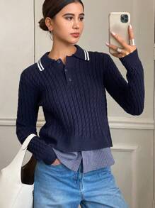 DAZY Women Color Block Contrast Sweater, Autumn New Arrival
