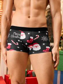 Happy Jammies Men's Fashionable Graphic Print Patchwork Casual Briefs, Ice Silk Fabric , 4 Pcs - Multicolor - View 4