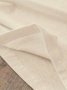 SHEIN EZwear 大码休闲简约豹纹樱桃图案圆领短袖 T 恤，大码，适合夏季 - 杏色 - 查看 6