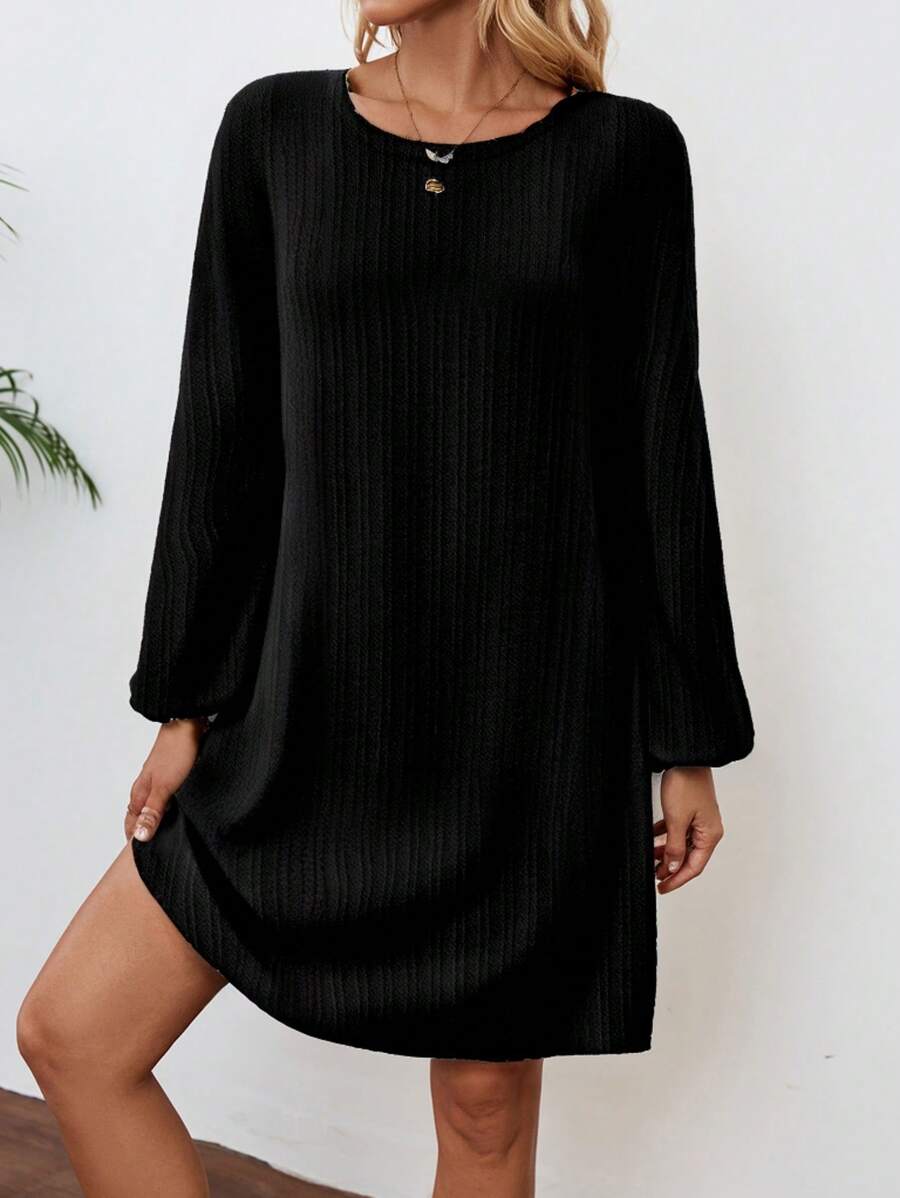 EMERY ROSE 长袖连衣裙 女士 可爱连衣裙 女士迷你连衣裙 - 黑色 - 查看 1