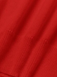 Tween Girls Christmas Santa Claus & Pink Bow Pattern Intarsia Knit Sweater, Casual Style With Warm And Comfortable Print For Tween Girls