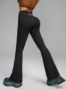 Innovista 女士纯色高腰简约休闲运动裤，适合日常穿着 - 黑色 - 查看 6