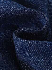 SHEIN Young Boys 2pcs/Set Blue Street Cool Distressed Ripped Frayed Long Sleeve Denim Jacket And Elastic Waistband Cargo Pocket Slim Fit Jeans Set,Casual And Versatile For Young Boys Fall/Winter Daily Wear Clothes Denim Set For Kidsdenim Young Boys Sets - Dark Wash - View 10