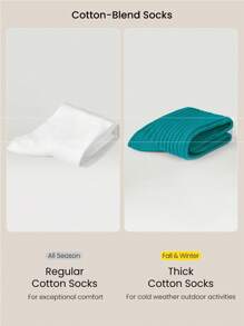 GLOWMODE Soft Cotton-Blend 2-Way Wear Crew Socks - Green - View 2