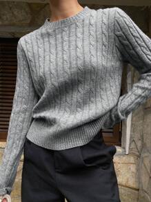 DAZY Autumn New Fitted Letter Embroidery Sweater For Women,Fall Women Clothes - Grey - View 4