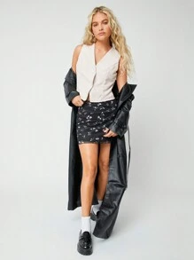 SHEIN EZwear Women's Solid Color Single-Breasted Suit Vest - Apricot - View 2