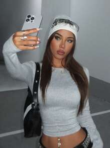 StreetHx Women's Casual Comfortable Soft Long Sleeve T-Shirt, Versatile For Autumn