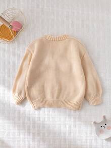 Cozy Pixies Baby Girl 3D Floral Soft Knitted Cardigan, Casual And Versatile, Suitable For Autumn/Winter