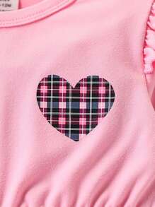 SHEIN Bộ 2 món đồ Giáng sinh mùa đông cho bé gái in hình trái tim và bóng bay, bao gồm băng đô - Nhiều màu - Xem 6