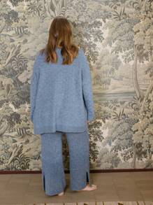 Aralina Curve Cozy Comfort Slouch Lounge Long Sleeve V Neck Knitted Cardigan