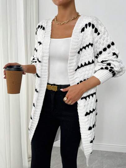 SHEIN LUNE 1 Stück Damen Casual Langarm Cardigan Top, minimalistischer Stil für den Alltag