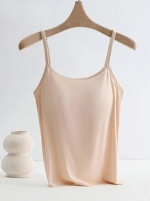 SHEIN LUNE Juego de 3 camisolas sin costuras con sujetador con acolchado, cómodo y transpirable con agarre antideslizante