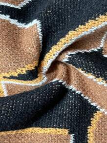 Slaydiva Áo len cardigan dáng rộng tay dài một hàng khuy họa tiết chữ cho nữ, thường ngày thu/đông, áo dài tay - Nhiều màu - Xem 8