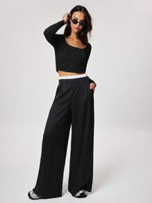 Forever 21 Work Women Wide Leg Women Pants Fall Pants