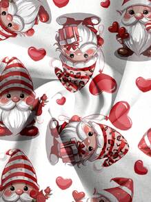 PopScrub Cute Christmas Santa Claus Gift Heart Balloon Uniform Top Scrub Top - White - View 5