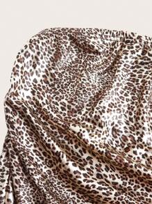 SHEIN EZwear Parte superior corta de estilo retro con estampado de leopardo para mujer talla grande