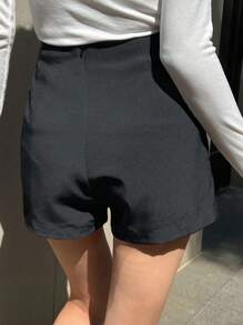 DAZY 女士纯色休闲修身夏季短裤