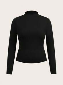 SHEIN EZwear 2 件女式罗纹豹纹 T 恤，白色，秋冬款 - 彩色 - 查看 7