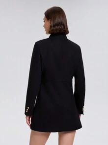 女士双排扣大衣，冬季