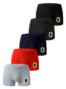 Set de 5 bóxers transpirables para hombres, shorts de ropa interior tallas grandes para uso diario casual