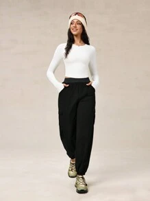 OutZeal Quần đi bộ đường dài bằng vải nylon chống thấm nước co giãn có nhiều túi lò xo cho đi bộ đường dài - màu đen - Xem 8