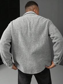 Manfinity Homme 秋季大码男士休闲日常前扣式夹克