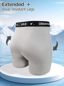 5pcs/Set Men's Letter Graphic Minimalist Boxer Briefs, Casual Everyday Wear - Multicolor - View 2