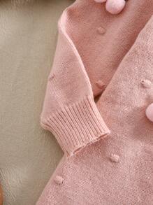 SHEIN Gestricktes Pulloverkleid für Kleine Mädchen im Herbst/Winter, Neuankunft. Grundlegender Stil mit Puffärmeln und Rundhalsausschnitt