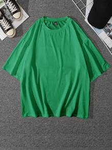 Manfinity LEGND Graphic Print Round Neck Casual Versatile Short Sleeve T-Shirt For Men - Green - View 2