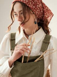 SHEIN MOD 女士休闲纯色吊带连衣裙，秋季 - 橄欖綠 - 查看 5