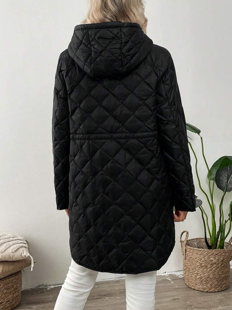 Winter Clothes For Women Women's Black Adjustable Waist Belt With Pocket Jacket