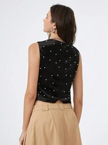 SHEIN EZwear Shawl Collar Single-Button Blazer - Black - View 2