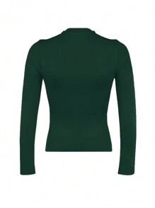 INAWLY Solva Camiseta sencilla de mujer de manga larga y cuello redondo de unicolor, para uso cotidiano casual en primavera