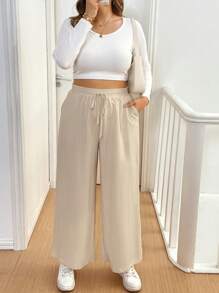 Auralis Quần dài nữ thời trang thu đông mới cỡ lớn, đa năng, thường ngày, đi làm, đi chơi, công sở và tiết kiệm chi phí, nhiều gói 3 món, quần cạp chun, túi màu xanh lá cây, đen, quần ống rộng màu mơ, quần chạy bộ nữ - Nhiều màu - Xem 5