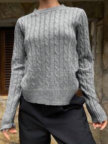 DAZY Autumn New Fitted Letter Embroidery Sweater For Women,Fall Women Clothes - Grey - View 8