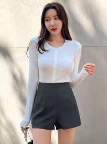 DAZY 女士纯色休闲修身夏季短裤