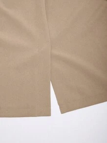 SHEIN Tall Women Open Front All-Match Long Sleeve Suit Jacket, Versatile For Autumn - Khaki - View 5