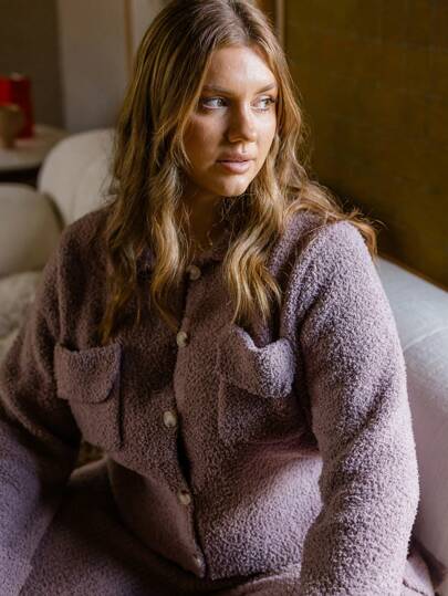 Aralina Curve Bouclay 贴袋纽扣前开衫