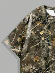 Manfinity ZONE917 Men's Casual Camouflage Print Round Neck Short Sleeve T-Shirt
