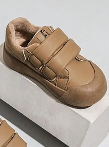1 Đôi Giày Thể Thao Ngoài Trời Cho Trẻ Em, Giày Đi Bộ Đường Dài Lót Ấm Có Móc Và Vòng Cho Bé Gái Mùa Đông - Màu Khaki - Xem 6