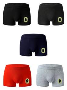 Set de 5 bóxers transpirables para hombres, shorts de ropa interior tallas grandes para uso diario casual