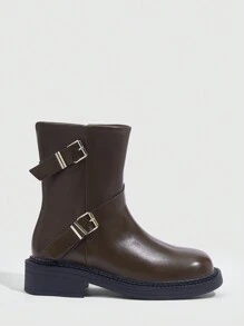 CUCCOO GRLICON 女式中筒靴，Y2K 风格，朋克摇滚，机车风，酷女孩装，适合万圣节、圣诞节和派对