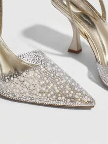 CUCCOO SZL 女士高跟鞋派对坏人时尚别致华丽风格万圣节圣诞节迪斯科派对性感夜晚秋季 - 金色 - 查看 6